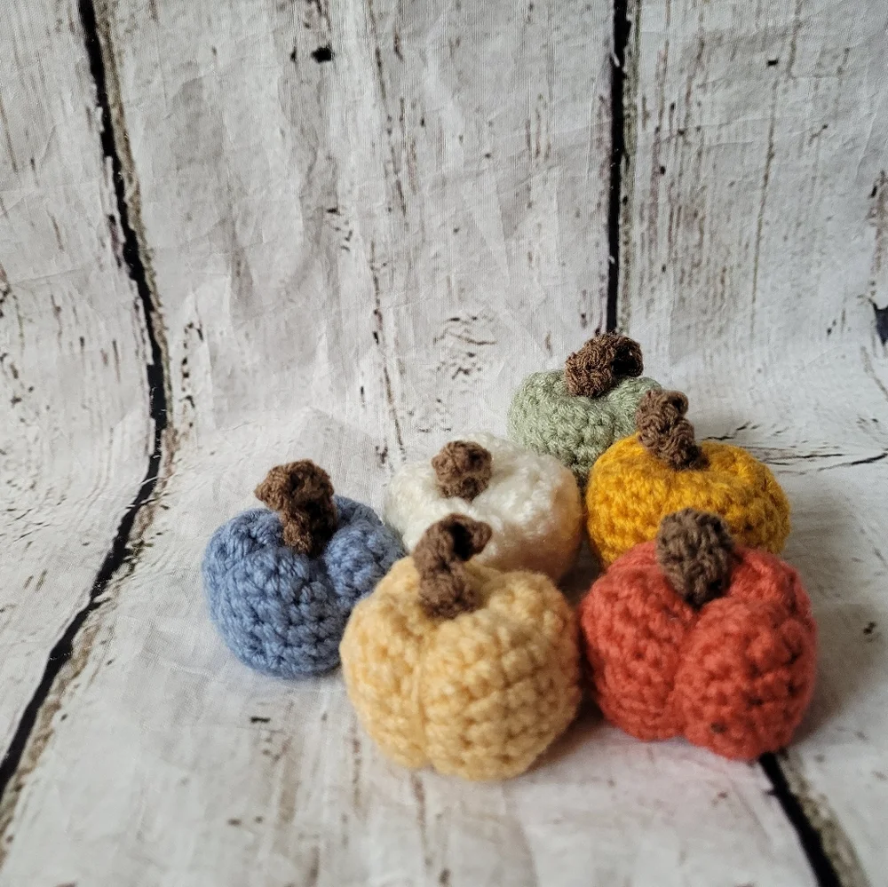Crochet Mini Pumpkin Decor Set